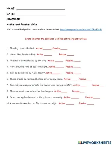 Active and Passive Voice