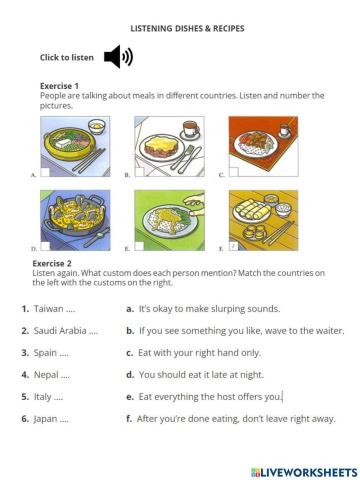 Listening dishes around the world