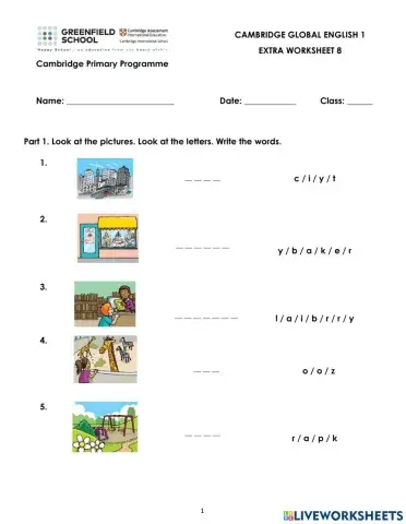 CGE1-Unit 8-Extra Worksheet