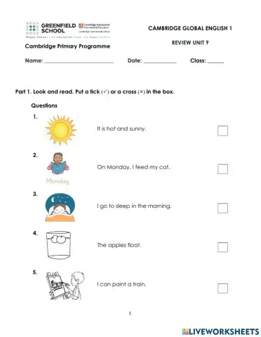 CGE1-Unit 9-Revision