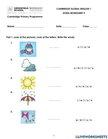 CGE1-Unit 9-Extra Worksheet