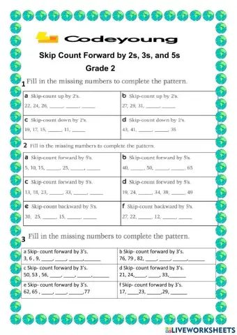 Skip Count Forward by 2s, 3s, and 5s