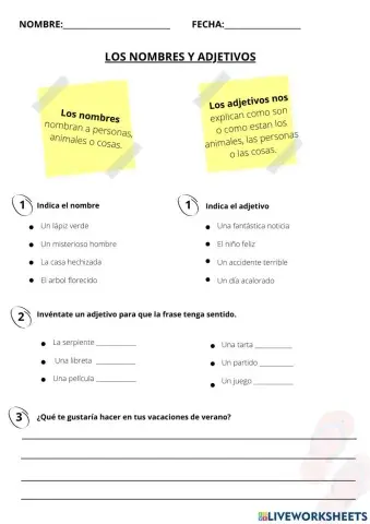 Sustantivo y adjetivo