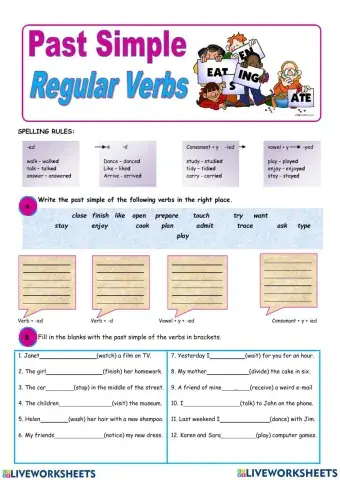 Past simple regular verbs