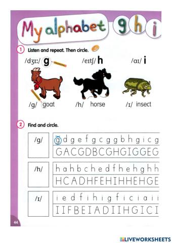 FH1 My Alphabet G, H, I