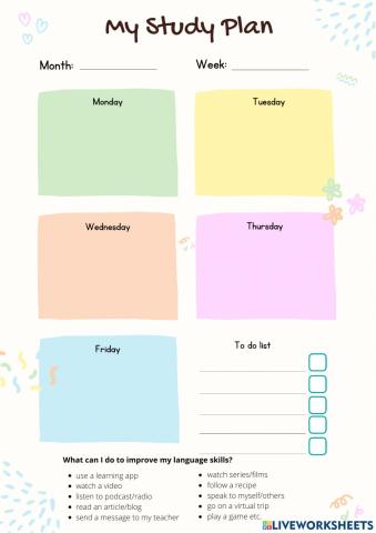 My study plan