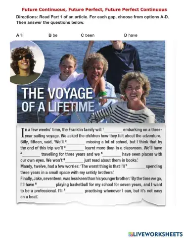 Future Perfect-Future (Perfect) Continuous