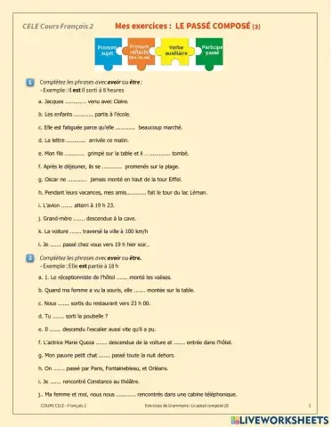 Mes Exercices Passe Composé 3