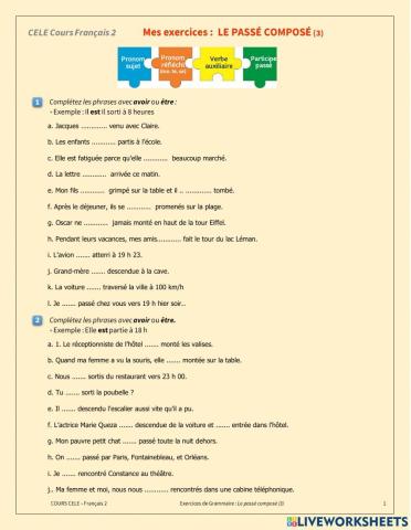 Mes Exercices Passe Composé 3