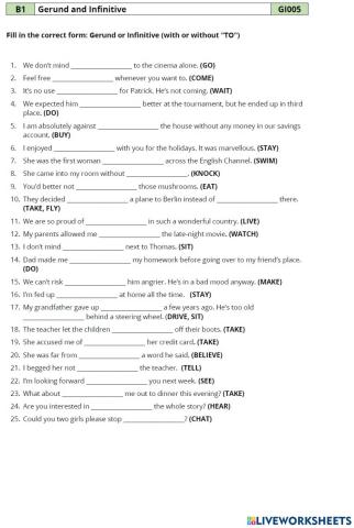 Gerund or infinitive 005