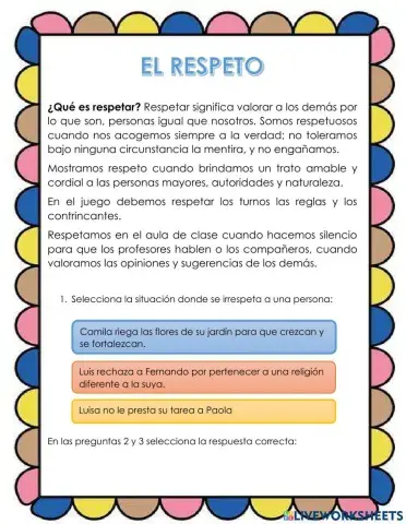 Taller valor del respeto