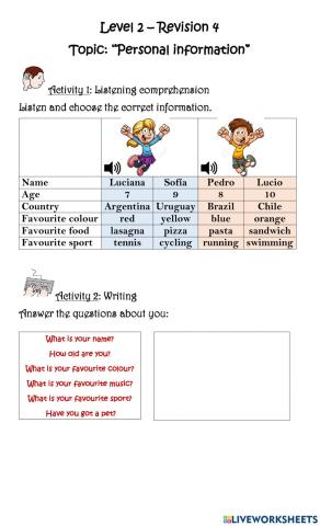 Personal information 2