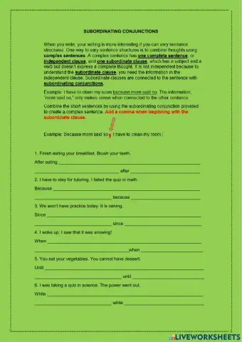 Subordinating Conjunctions