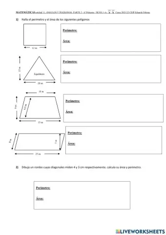 Perímetros-Áreas, ficha control