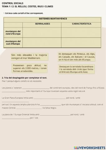 Control socials relleu i rius