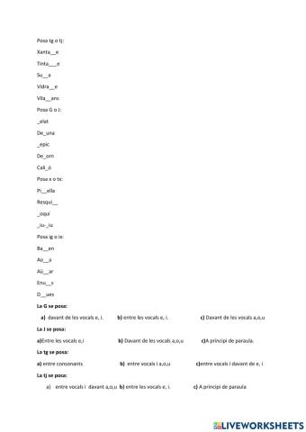 Les grafies G,J,TG,TJ,X,TX,IG,IX