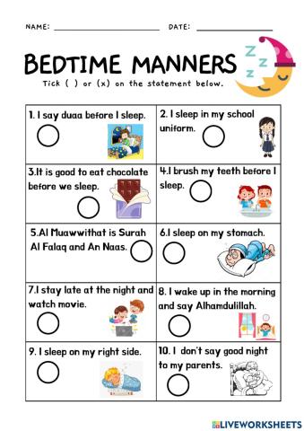 Bedtime manners
