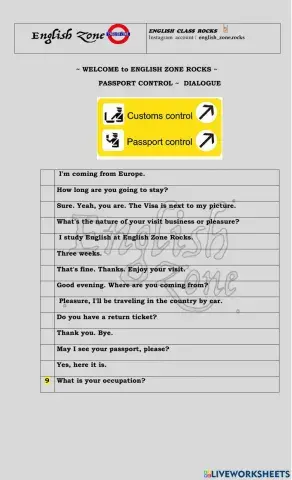 Passport control - dialogue