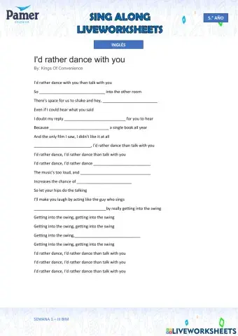 SAL-SEM1-5.ºaño-ING-III BIM-I'd rather dance with you