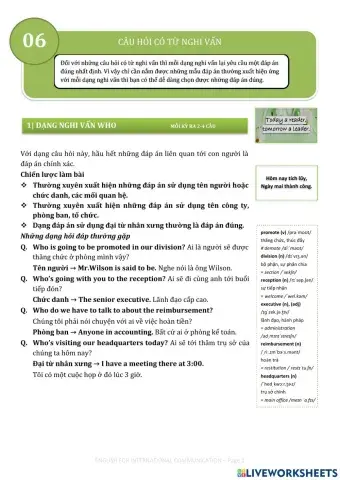 Who questions and responses