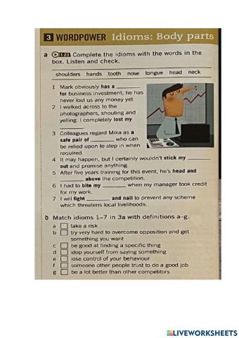 Idioms about body parts