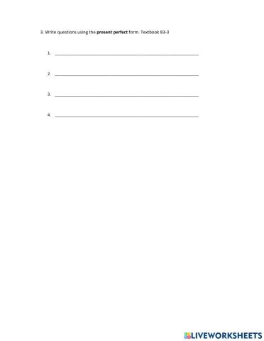 6th grade Present perfect