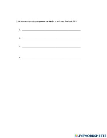 6th grade Present perfect