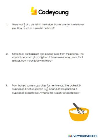 Multiplication of Fractions  Application