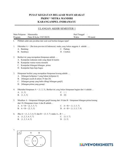 PAT ganjil matematika