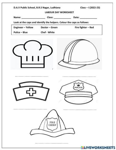 Labour Day Worksheet