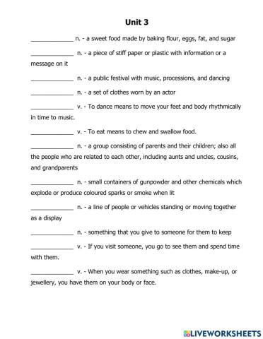 Ielts f1 speaking unit 3 vocab