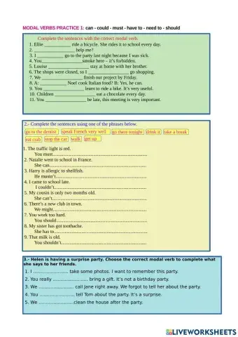 Modal verbs multiple choice