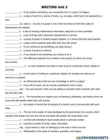 Ielts f1 writing unit 2 vocab
