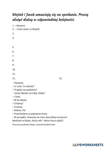 Uporządkować dialog