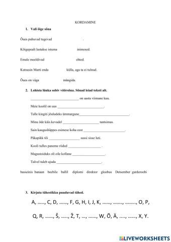 Eesti keel kordamine