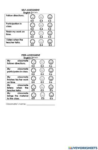 Self and peer assessment