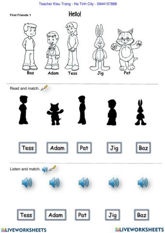 Unit 1 Lesson 1 First Friends 1 Hello