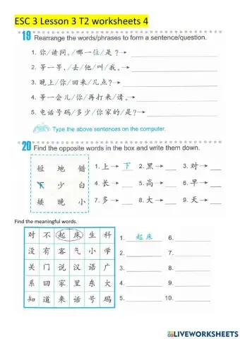 ESC 2 Lesson 3 text 2 worksheets 4
