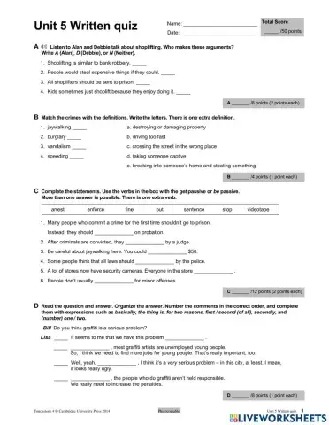 TOUCHSTONE 4 Unit 5 Written