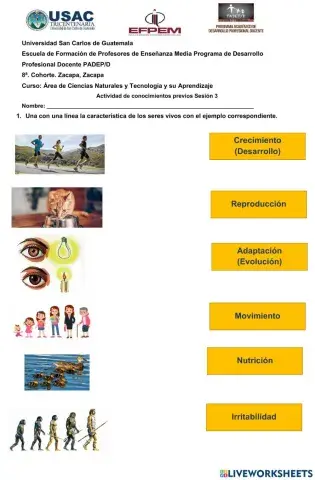 Características de los seres vivos