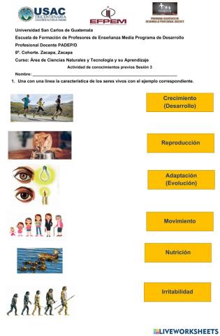 Características de los seres vivos