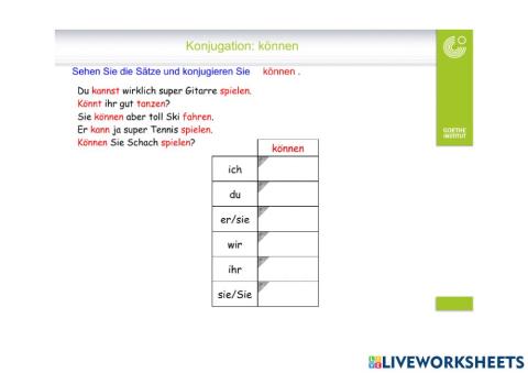 Konjugation können