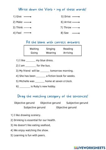 Verb + ing Exercise