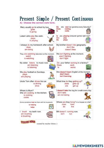 Present Simple and Present Continuous