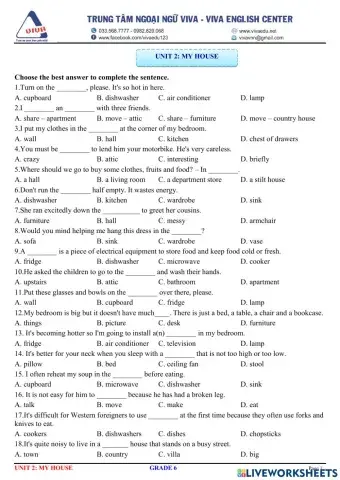 G6- Unit 2: My house