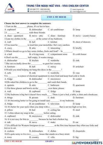G6- Unit 2: My house