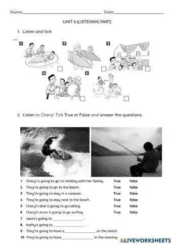 Listening test unit 6