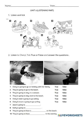 Listening test unit 6