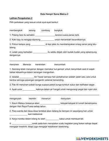 Latihan Kata Hampir Makna 2