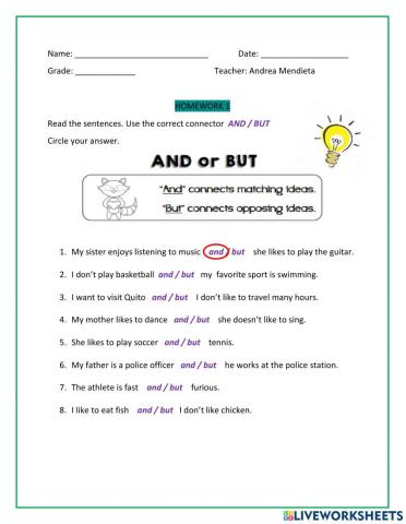 Connectors : AND - BUT